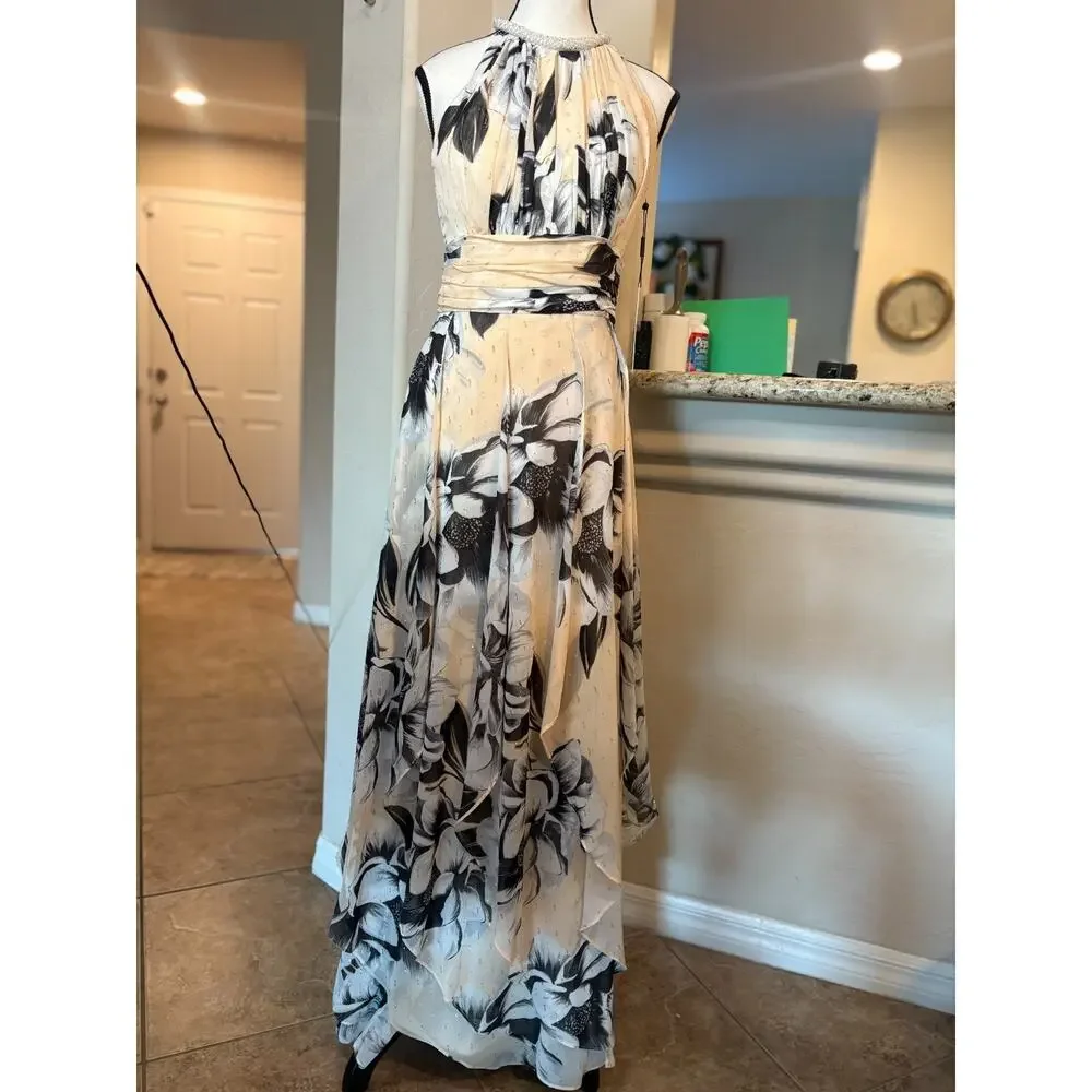 Calvin Klein Women's Halter Neck Gown with Draped Front & Beading 2 MSRP$259 - Picture 4 of 9